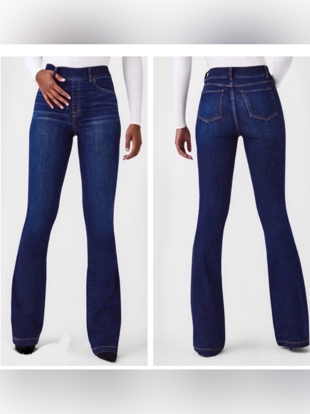 SPANX midnight Shade Flare High-Rise Jeans Small NWT